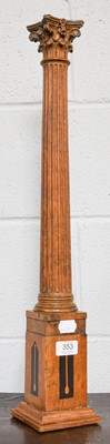 Lot 353 - A satinwood inlaid and part ebonised oak...