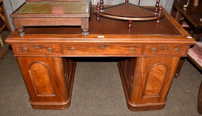 Lot 1406 - A Victorian mahogany twin pedestal leather...