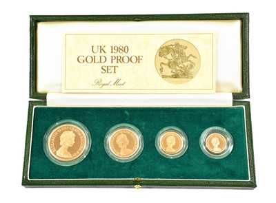Lot 357 - Elizabeth II, 4-Coin Gold Proof Set 1980,...