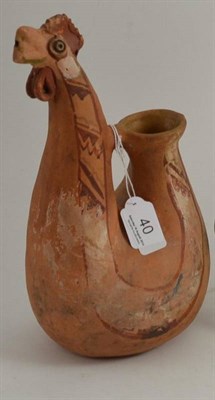 Lot 40 - An old pottery cockerel jug