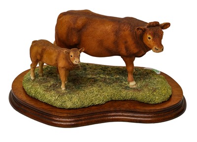 Lot 1100 - Border Fine Arts 'Limousin Cow and Calf' (Style One)