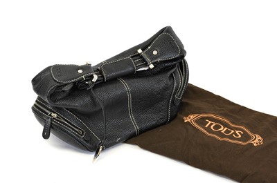 Lot 2251 - Tod's Black Leather Shoulder Bag, with...