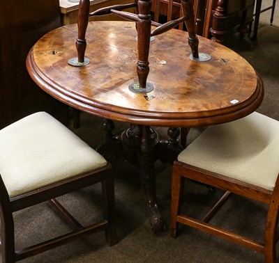 Lot 1354 - A Victorian satinwood inlaid burr walnut...