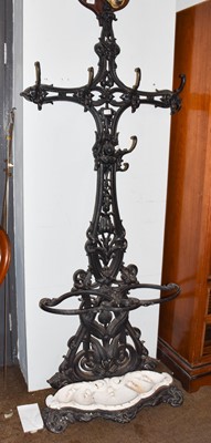 Lot 1436 - A Victorian Coalbrookdale style black painted...