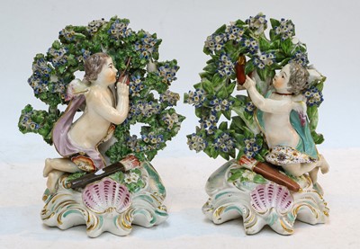 Lot 129 - A pair of Chelsea Derby figures, circa 1770,...