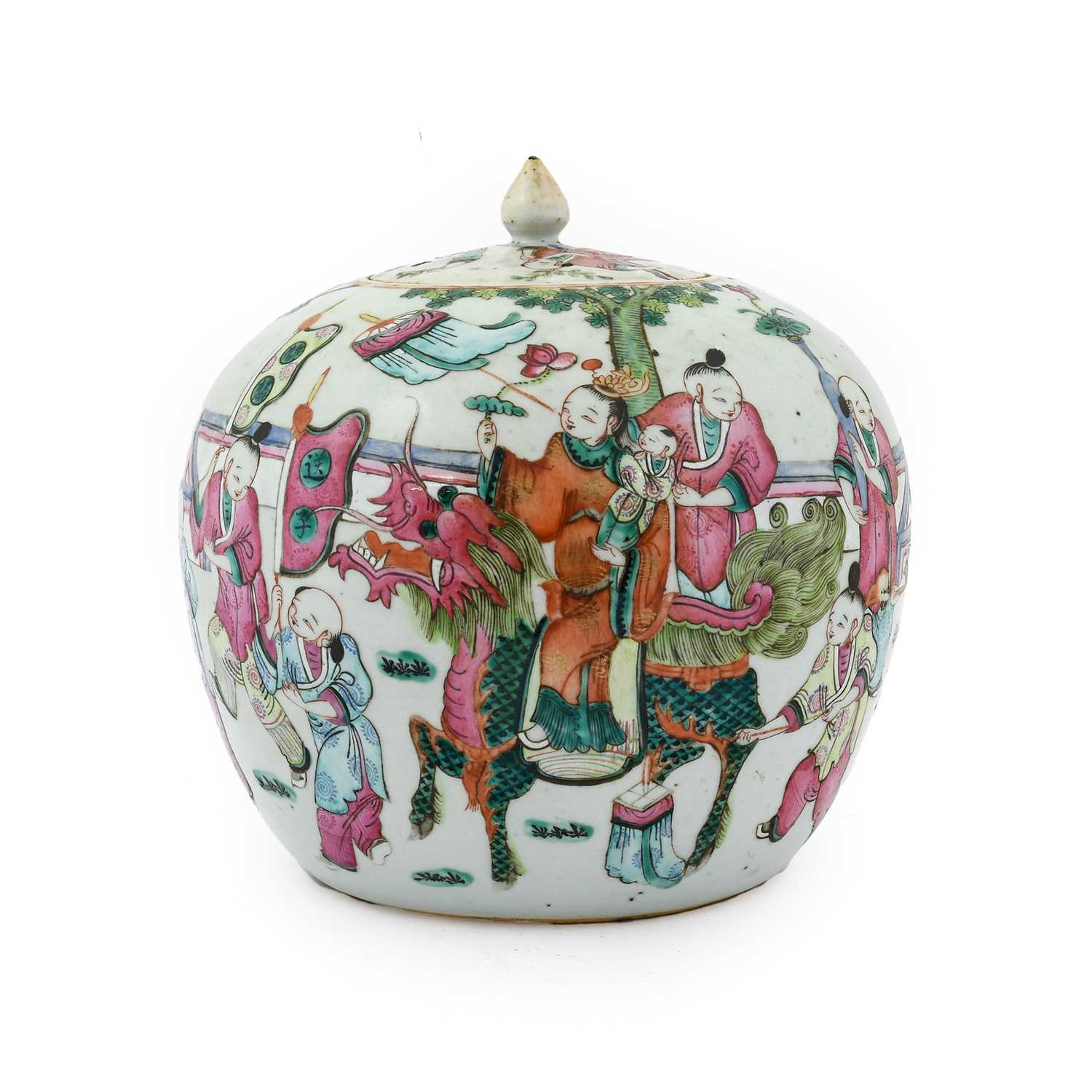 Lot 14 - A Chinese Porcelain Jar and Cover, 19th...
