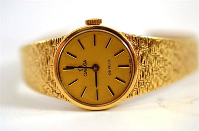 Lot 70 - A lady's 9ct gold Omega wristwatch, De Ville