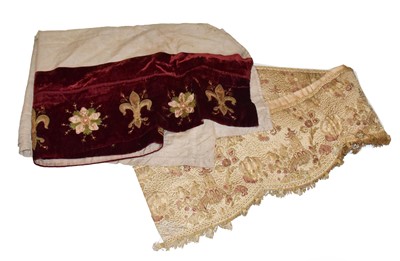 Lot 2128 - 19th Century Red Velvet Altar Cloth,...