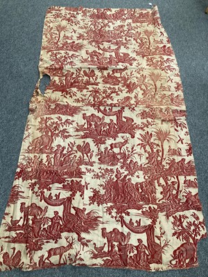 Lot 2130 - The Four Continents Red Toile du Jouy Designed...