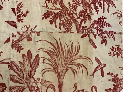 Lot 2130 - The Four Continents Red Toile du Jouy Designed...