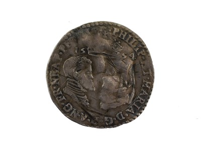 Lot 85 - ♦Philip and Mary, Sixpence 1554, busts face to...