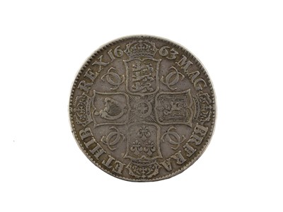 Lot 131 - ♦Charles II, Crown 1663, rev. with altered...