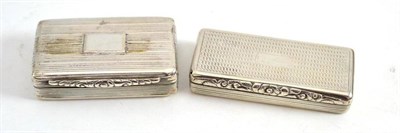 Lot 84 - Georgian silver snuff box with engine turned decoration and a similar Victorian silver snuff...