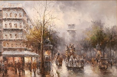 Lot 1174 - J Gaston (20th Century) 
Parisian street scene...