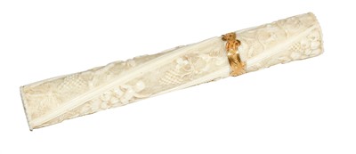 Lot 197 - A Carved Ivory Bodkin or Needle-Case, 19th...