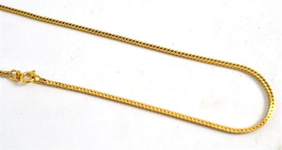 Lot 94 - A squared foxtail link chain, stamped '750'