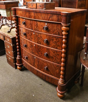 Lot 1343 - A 19th century mahogany Scotch chest, 122cm by...