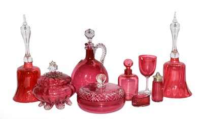 Lot 58 - A quantity of Victorian and later cranberry...