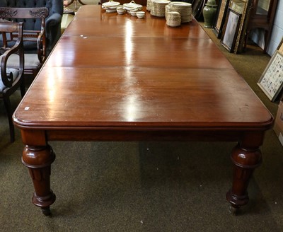 Lot 1276 - A Victorian mahogany wind out dining table...