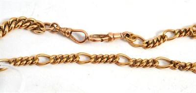 Lot 101 - A Figaro link necklet, length 46cm, and a curb link bracelet probably from an Albert chain,...