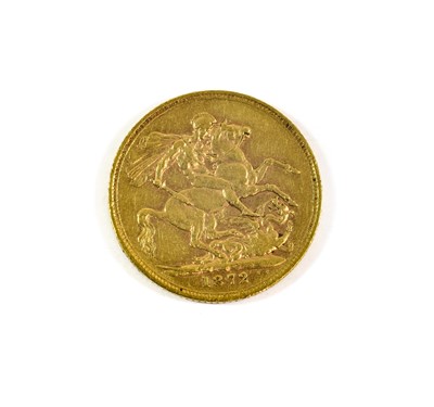 Lot 2197 - Victoria, Sovereign 1872, First Young Head,...