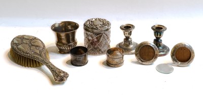 Lot 44 - A quantity of silver items, including a pair...