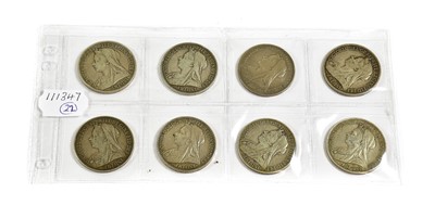 Lot 2079 - Victoria, 8 x Old Head Crowns comprising: 1893...