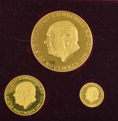 Lot 2252 - A Set of Three Gold Medals 1964 commemorating...