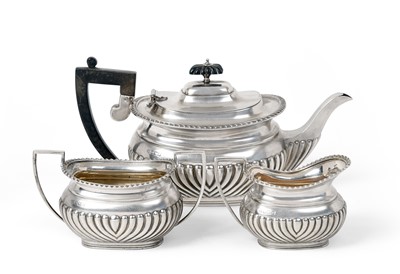 Lot 2125 - A Three-Piece Edward VII and George V Silver Tea-Service