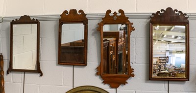 Lot 1432 - Four Georgian mahogany framed fretwork pier...