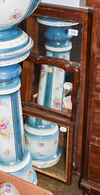 Lot 1430 - Two 19th century walnut framed wall mirrors,...