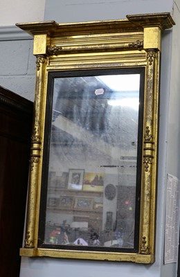 Lot 1441 - A Regency gilt-framed pier glass with column...