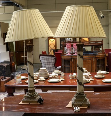 Lot 1274 - A pair of column table lamps Provenance:...