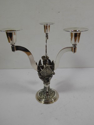 Lot 2168 - An Elizabeth II Silver Three-Light Candelabrum