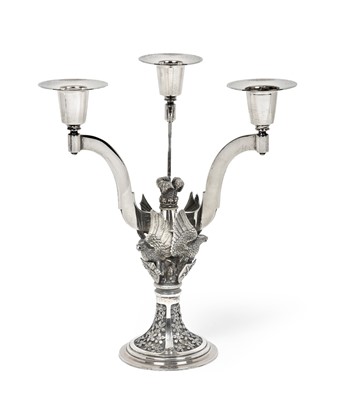 Lot 2168 - An Elizabeth II Silver Three-Light Candelabrum