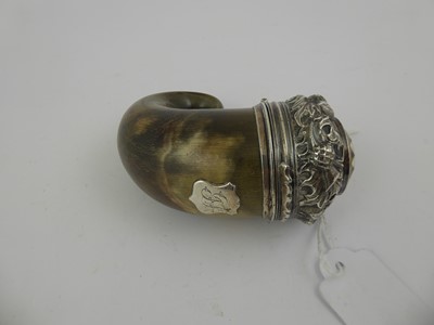 Lot 2043 - A Scottish Silver-Mounted Horn Snuff-Mull