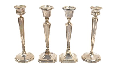 Lot 120 - A Pair of George V Silver Candlesticks, by...