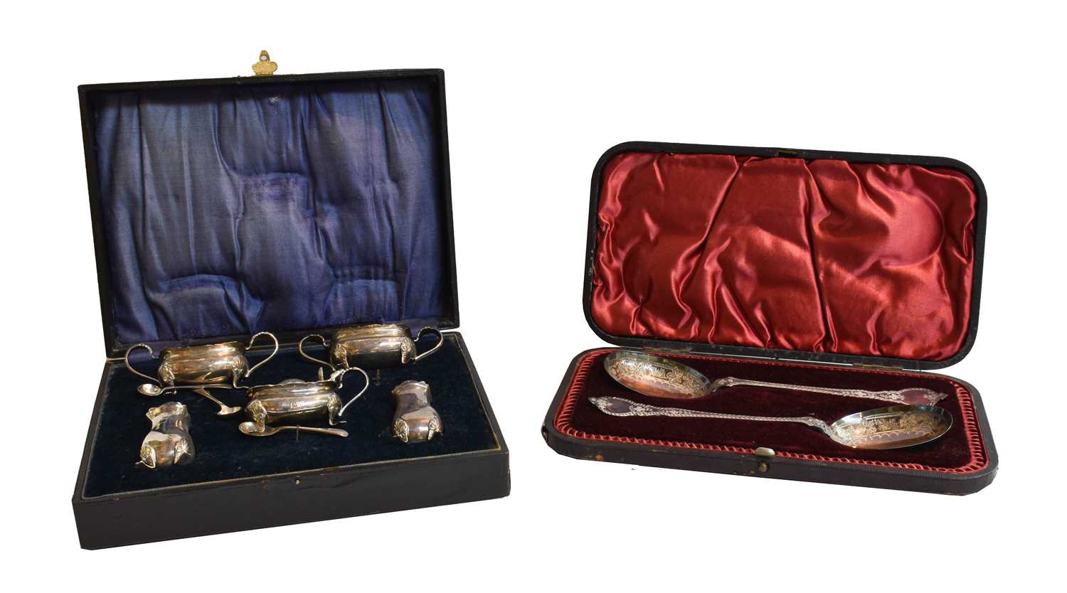 Lot 17 - A Cased Pair of Victorian Silver...