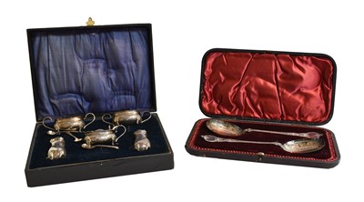 Lot 17 - A Cased Pair of Victorian Silver...
