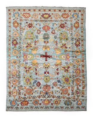 Lot 583 - Ushak Design Carpet, modern The duck egg blue...