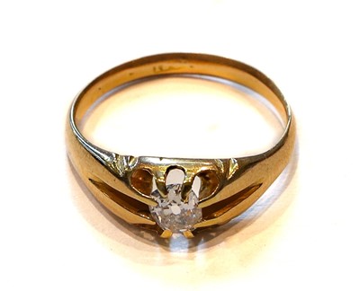 Lot 219 - A diamond solitaire ring, finger size R