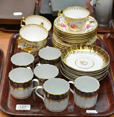Lot 127 - A Copeland Spode part tea set and six 19th century coffee cans and saucers