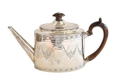 Lot 58 - A George III Silver Teapot, Probably by John...