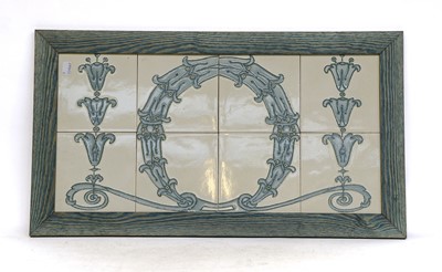 Lot 325 - A Pilkington's panel of eight tiles, tube...