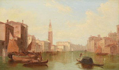 Lot 1120 - Alfred Pollentine (1836-1890) Gondoliers on a...