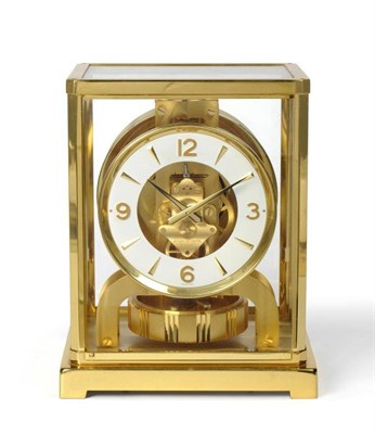 Lot 1041 - A Gilt Brass Atmos Clock, signed Jaeger LeCoultre, No.482524, circa 1975, glazed panels, inside...