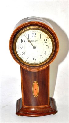 Lot 133 - Edwardian mahogany and satinwood banded timepiece