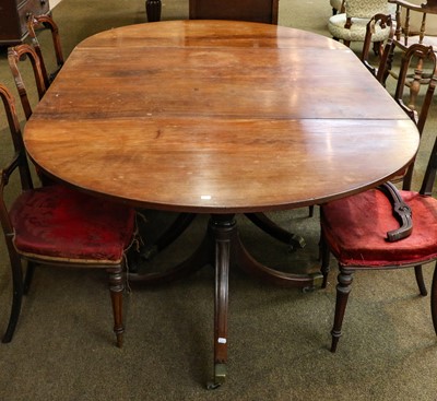 Lot 1367 - A 19th century mahogany D end dining table,...