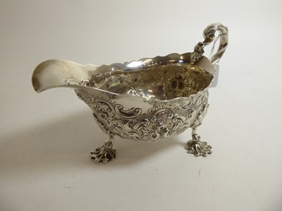 Lot 2273 - A Pair of George II Silver Sauceboats