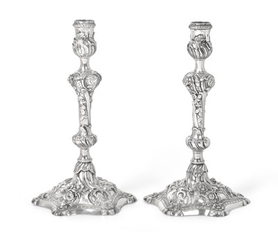Lot 2276 - A Pair of George III Silver Candlesticks